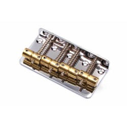 Brokk Classic Standard 4 String Bass Bridge - Chrome - Brass Saddles